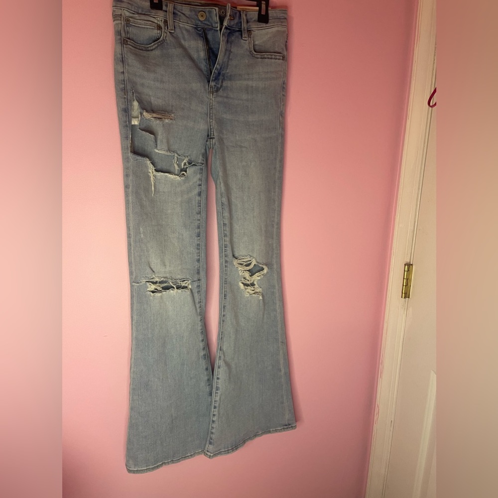 American Eagle flare jeans super high rise NWT